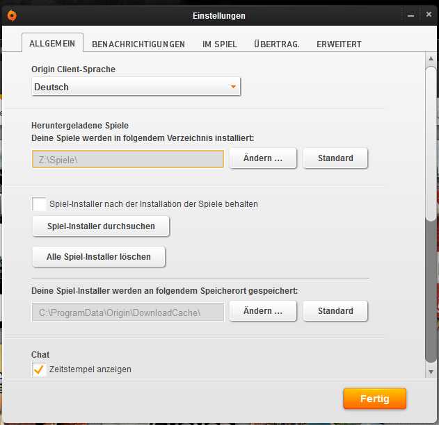 Origin-installationspfad